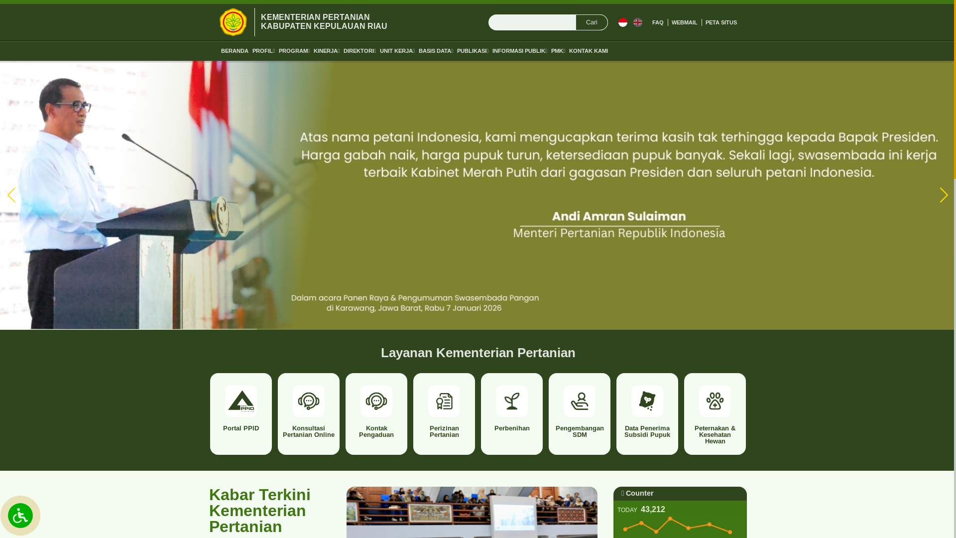 website screenshot of https://kementankepulauanriau.org/