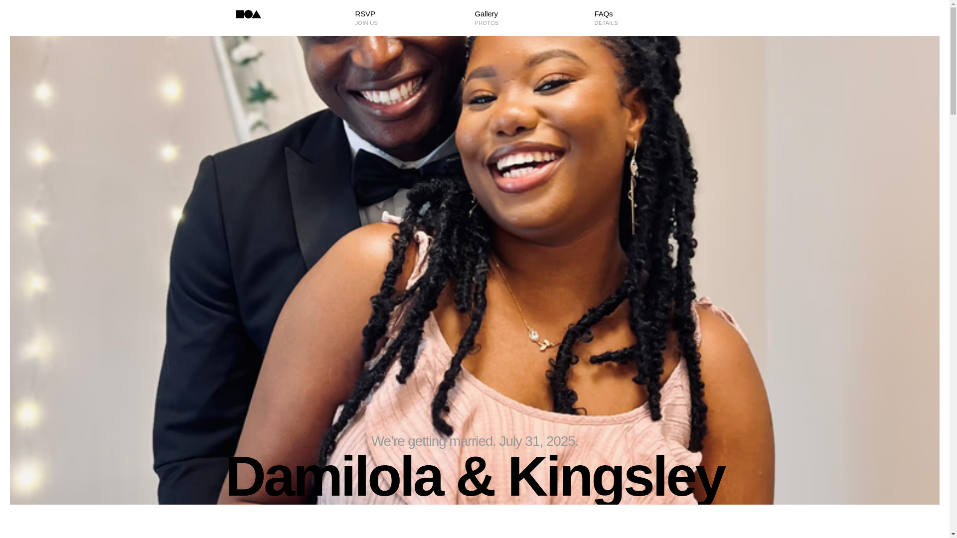 website screenshot of https://damilolaandkingsley.com/