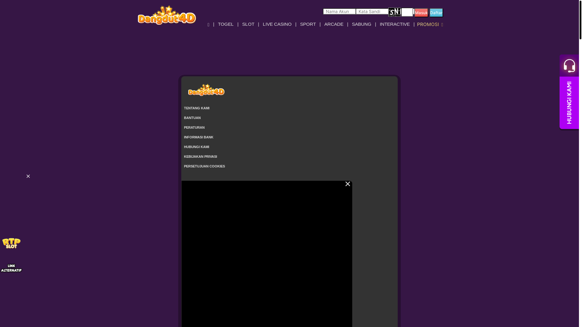 website screenshot of https://dangdut4dclub.site/