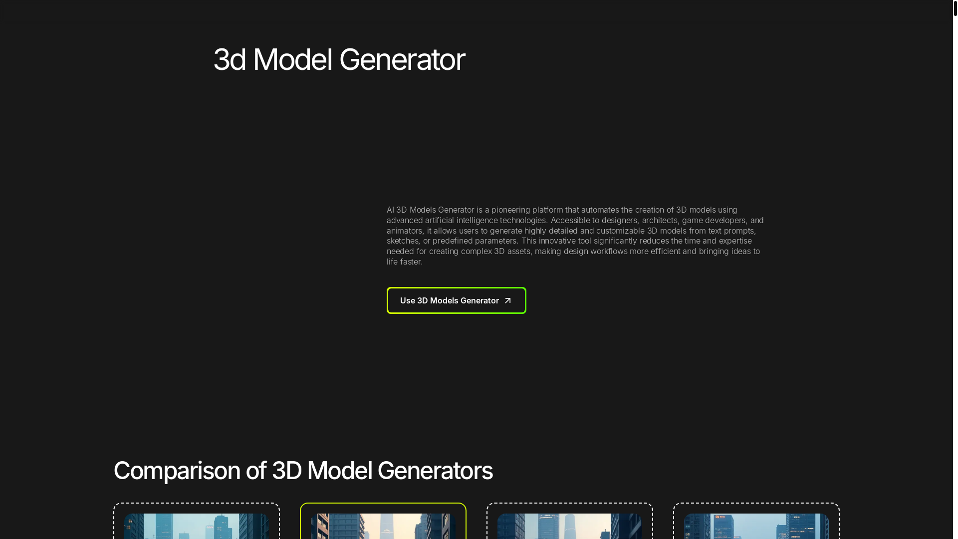 website screenshot of https://ai3dmodelgenerator-net.pages.dev/