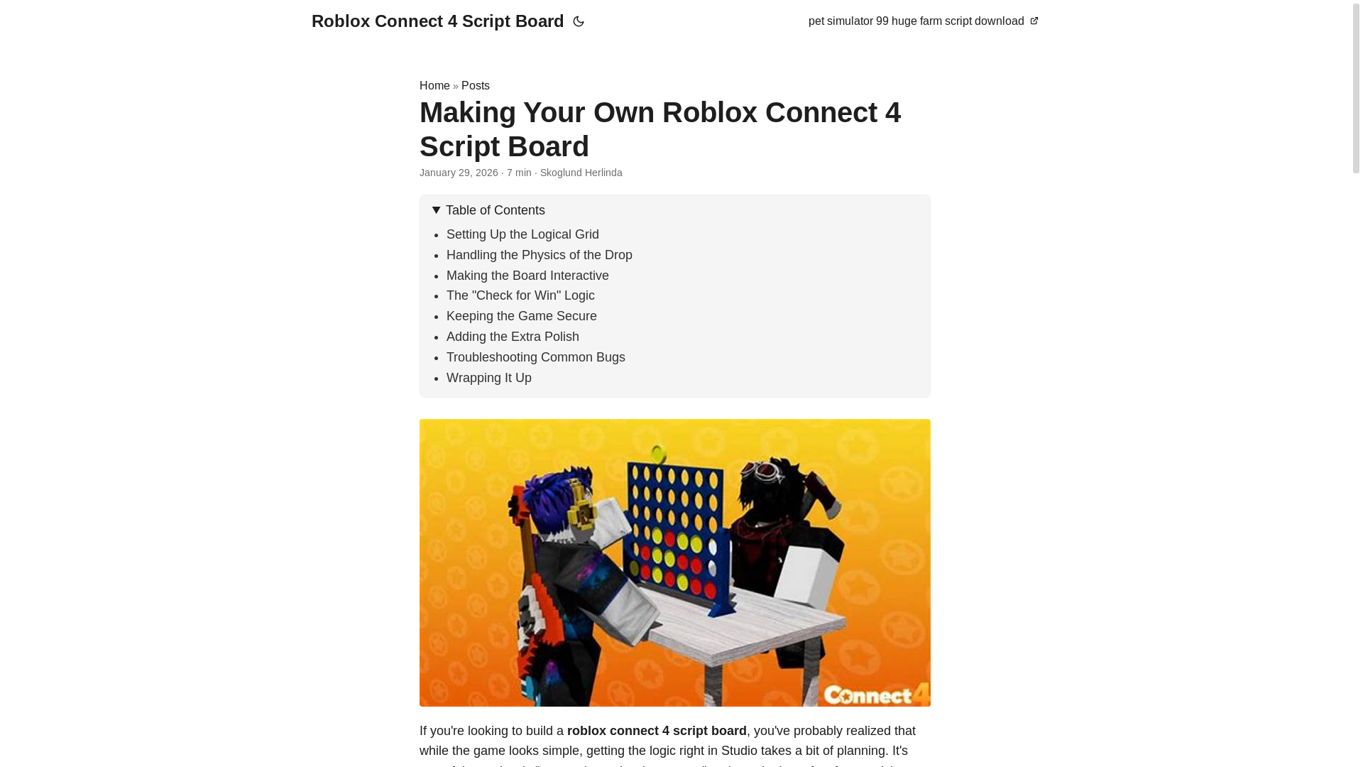 website screenshot of https://roblox-connect-4-script-board.pages.dev/