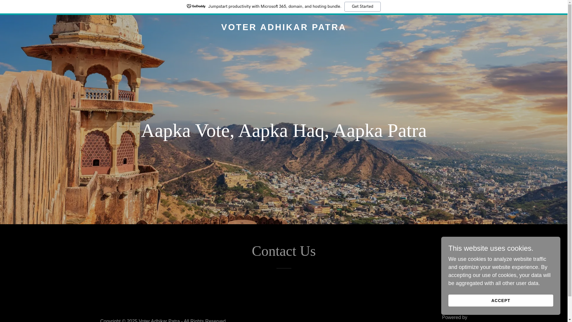 website screenshot of https://voteradhikarpatra.com/
