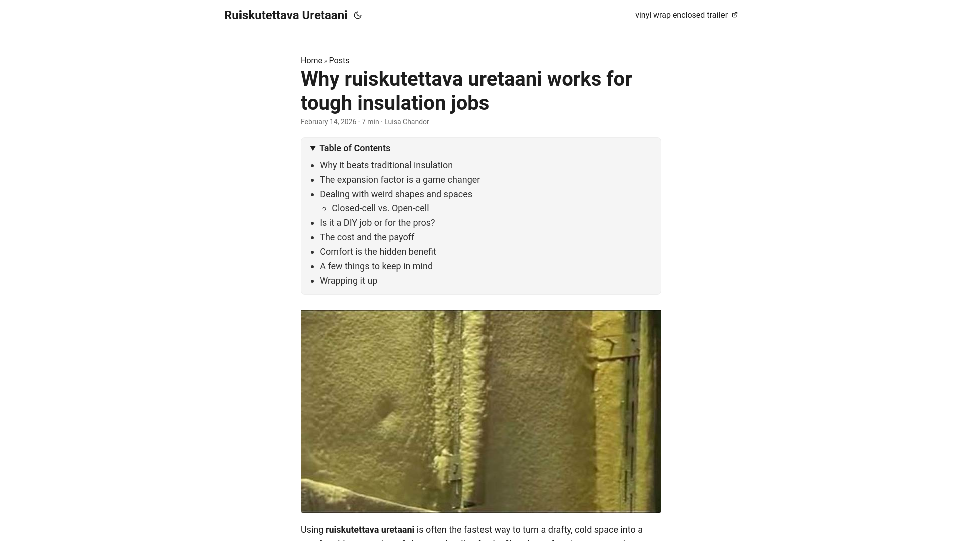 website screenshot of https://ruiskutettava-uretaani.pages.dev/