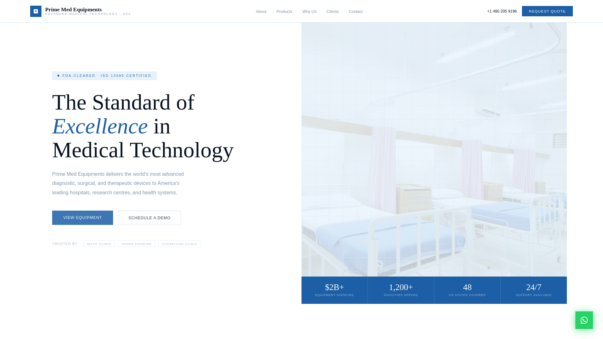 website screenshot of https://prime-med-equipments.co/
