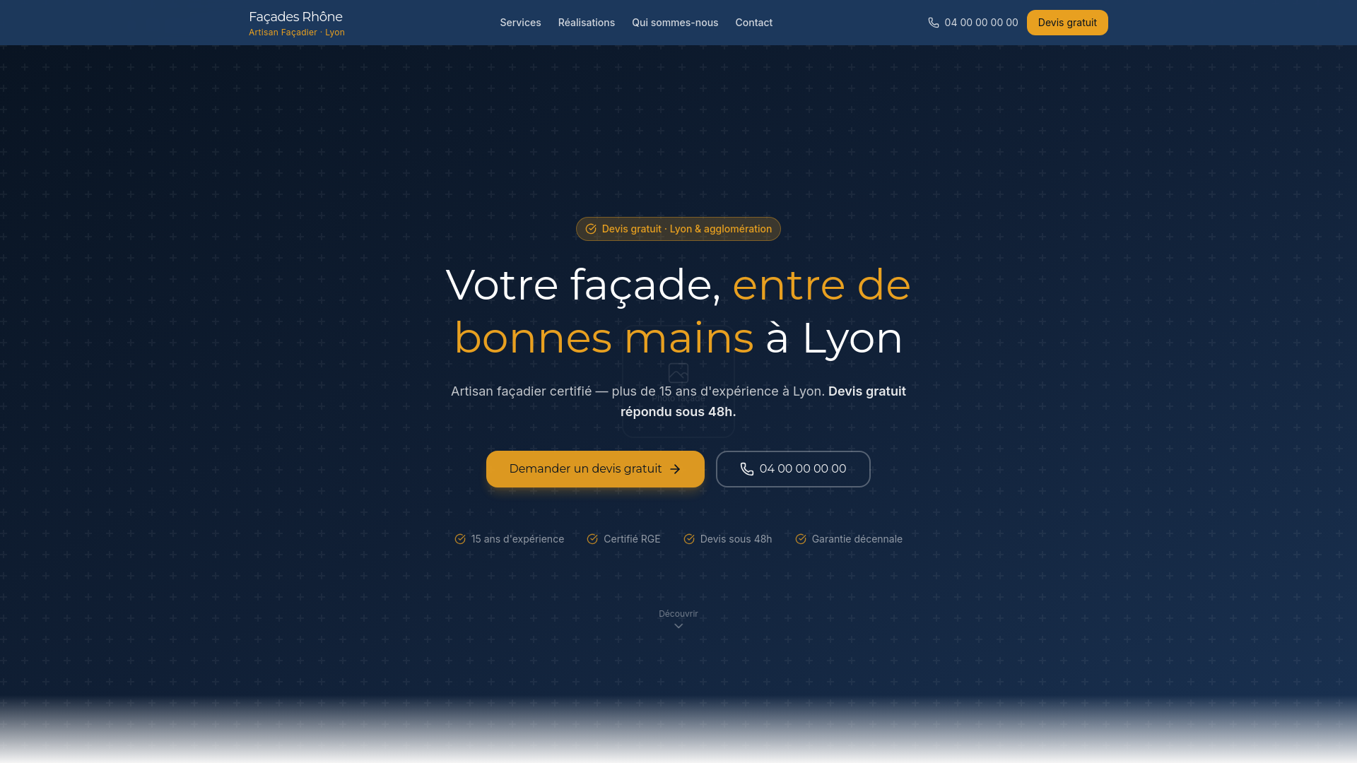website screenshot of https://demo-facade.pages.dev/