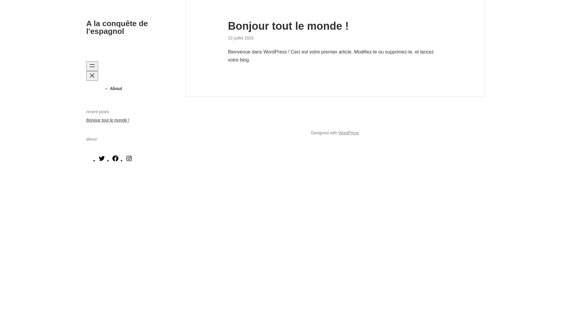 website screenshot of https://alaconquetedelespagnol.fr/