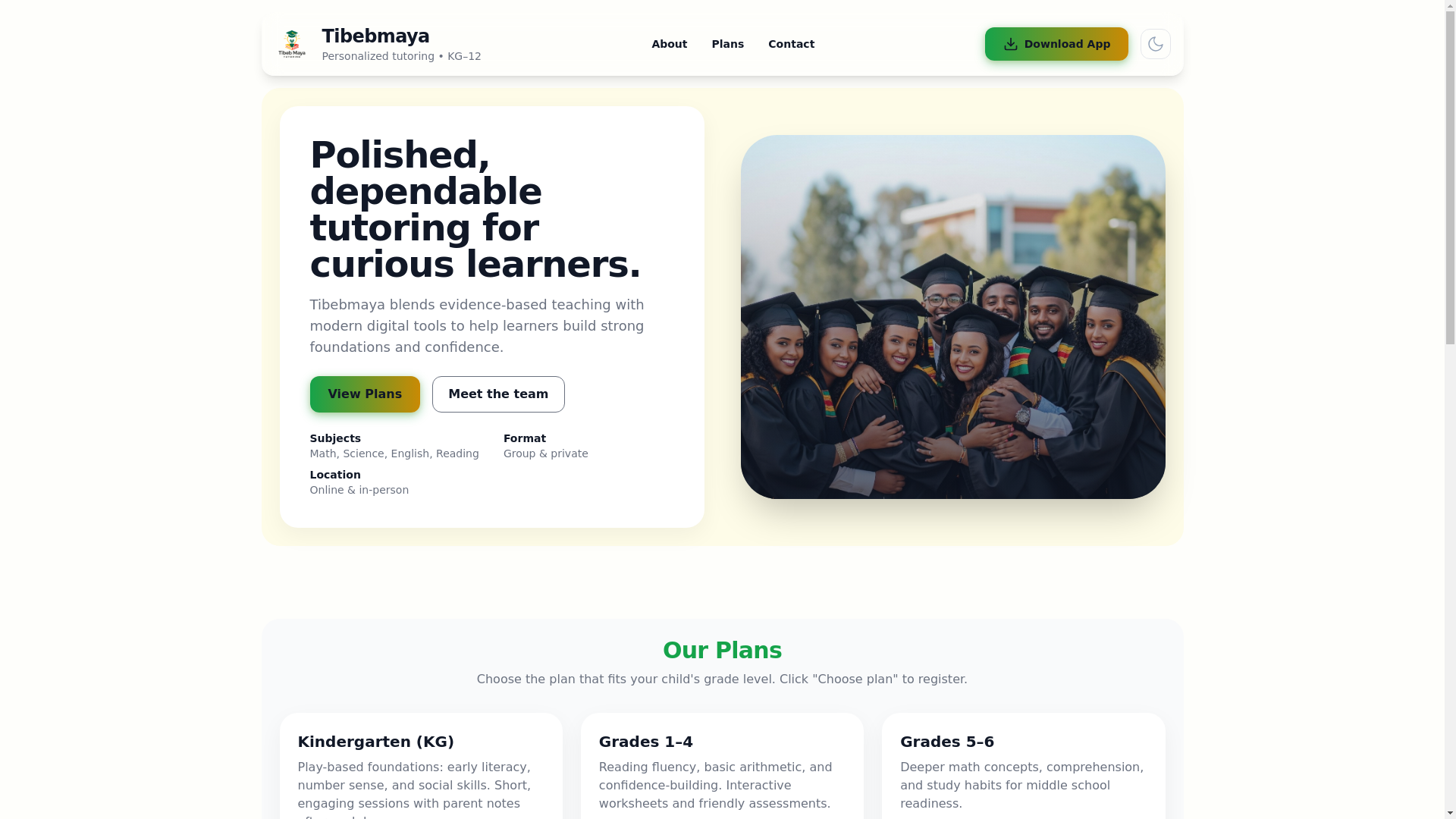 website screenshot of https://tibebmaya.me/