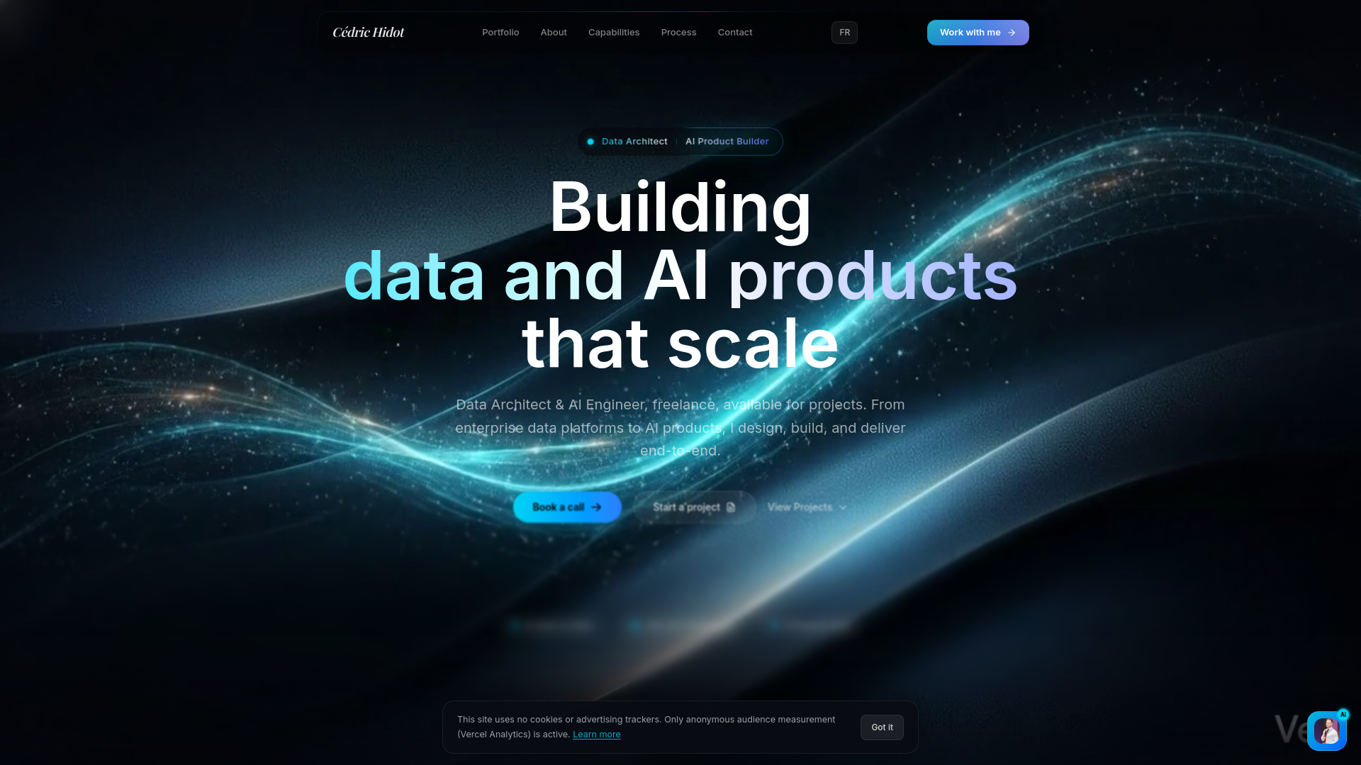 website screenshot of https://cedric-hidot.com/
