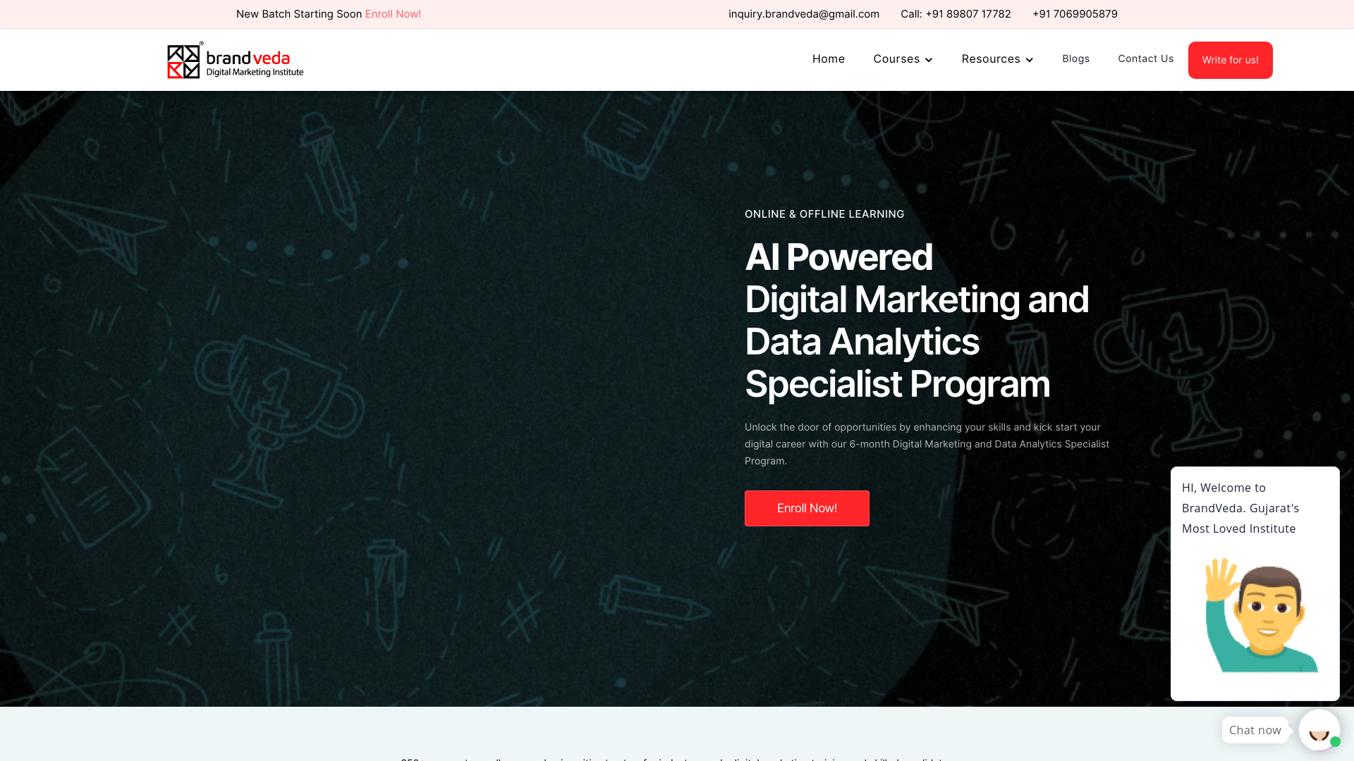 website screenshot of https://brandvedaperformance.com/