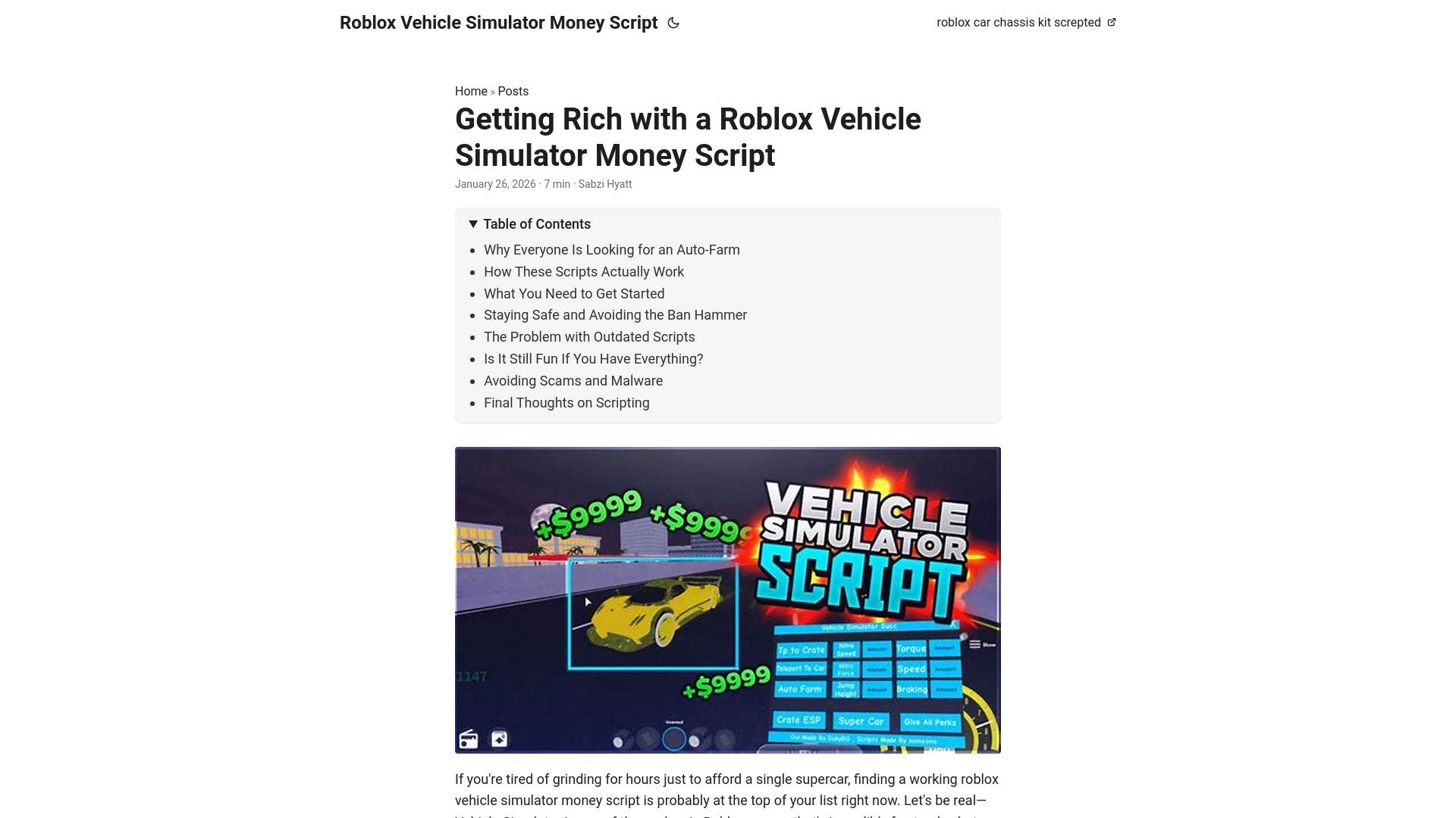 website screenshot of https://roblox-vehicle-simulator-money-script.pages.dev/