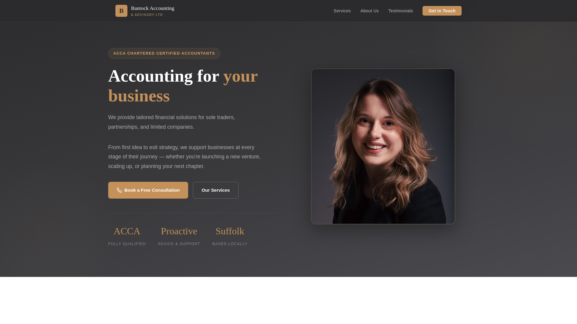 website screenshot of https://bantockaccountants.com