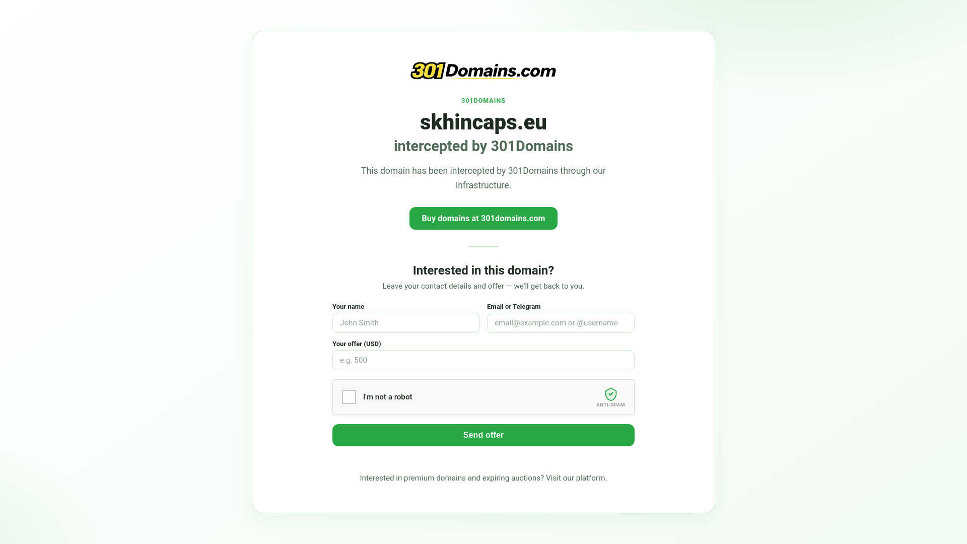 website screenshot of https://skhincaps-eu.pages.dev/