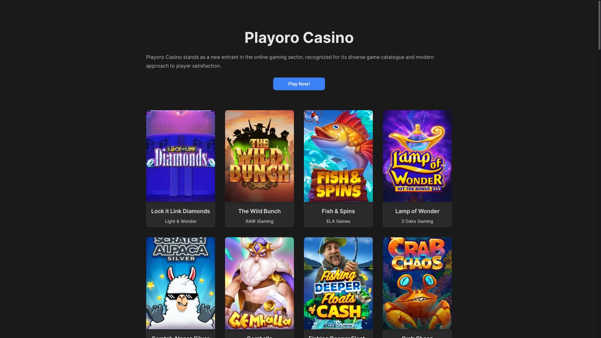 website screenshot of https://playoro1-com.pages.dev/