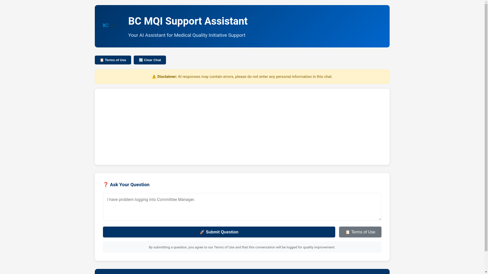 website screenshot of https://bc-mqi-support-assistant.pages.dev/