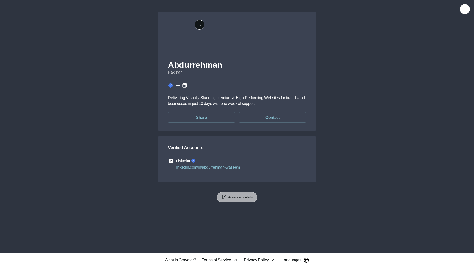 website screenshot of https://benabdurrehman.link/