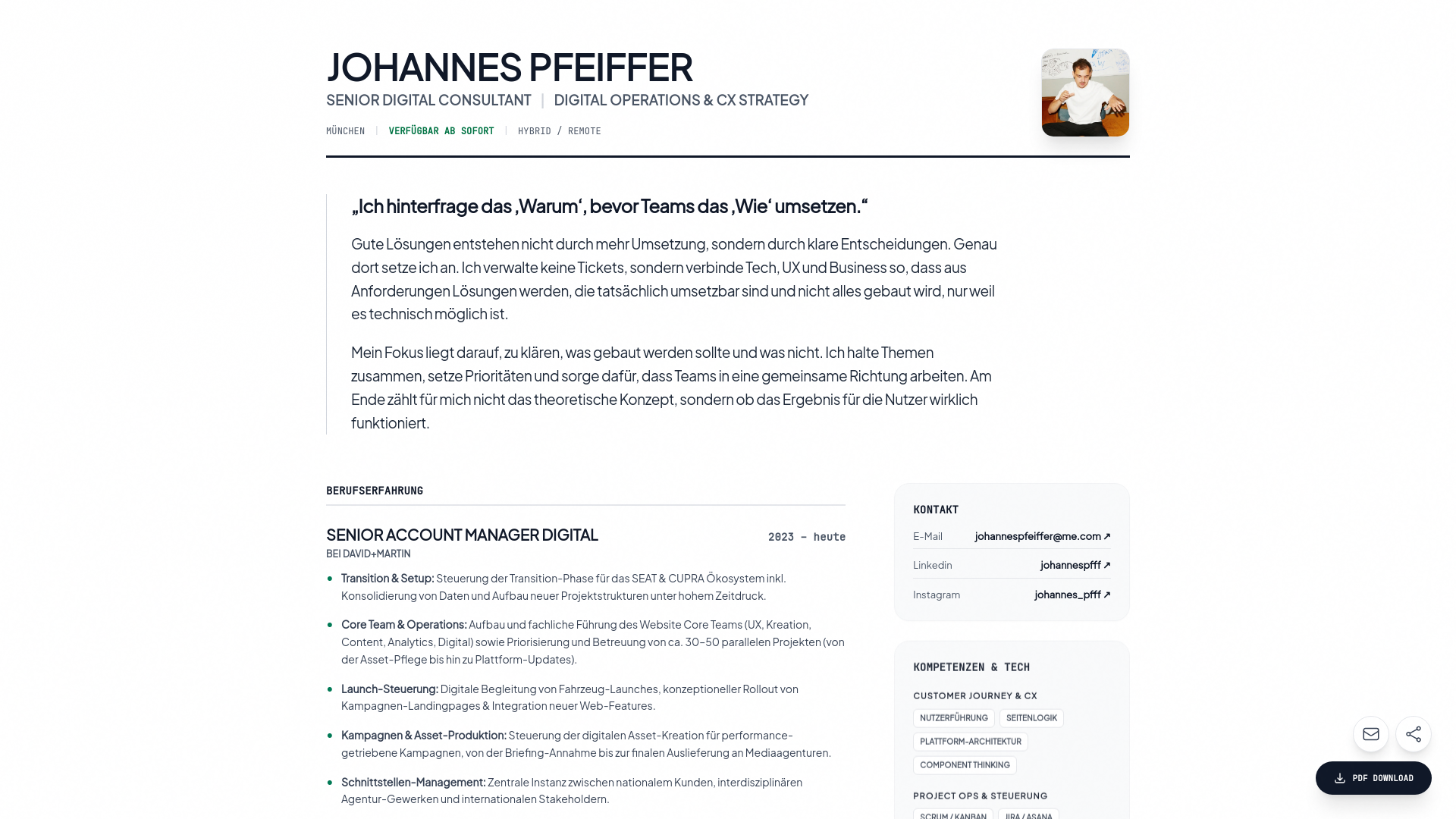 website screenshot of https://johannespfff.de