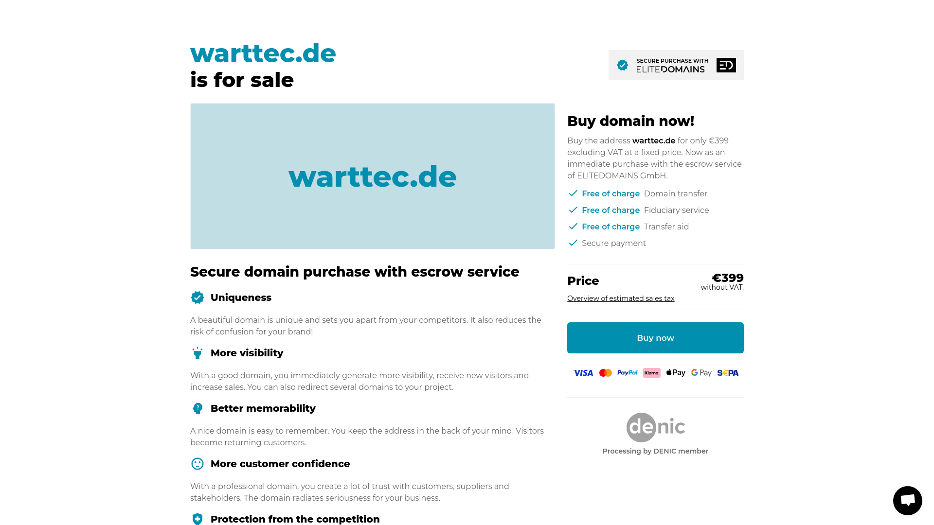website screenshot of https://warttec.de/