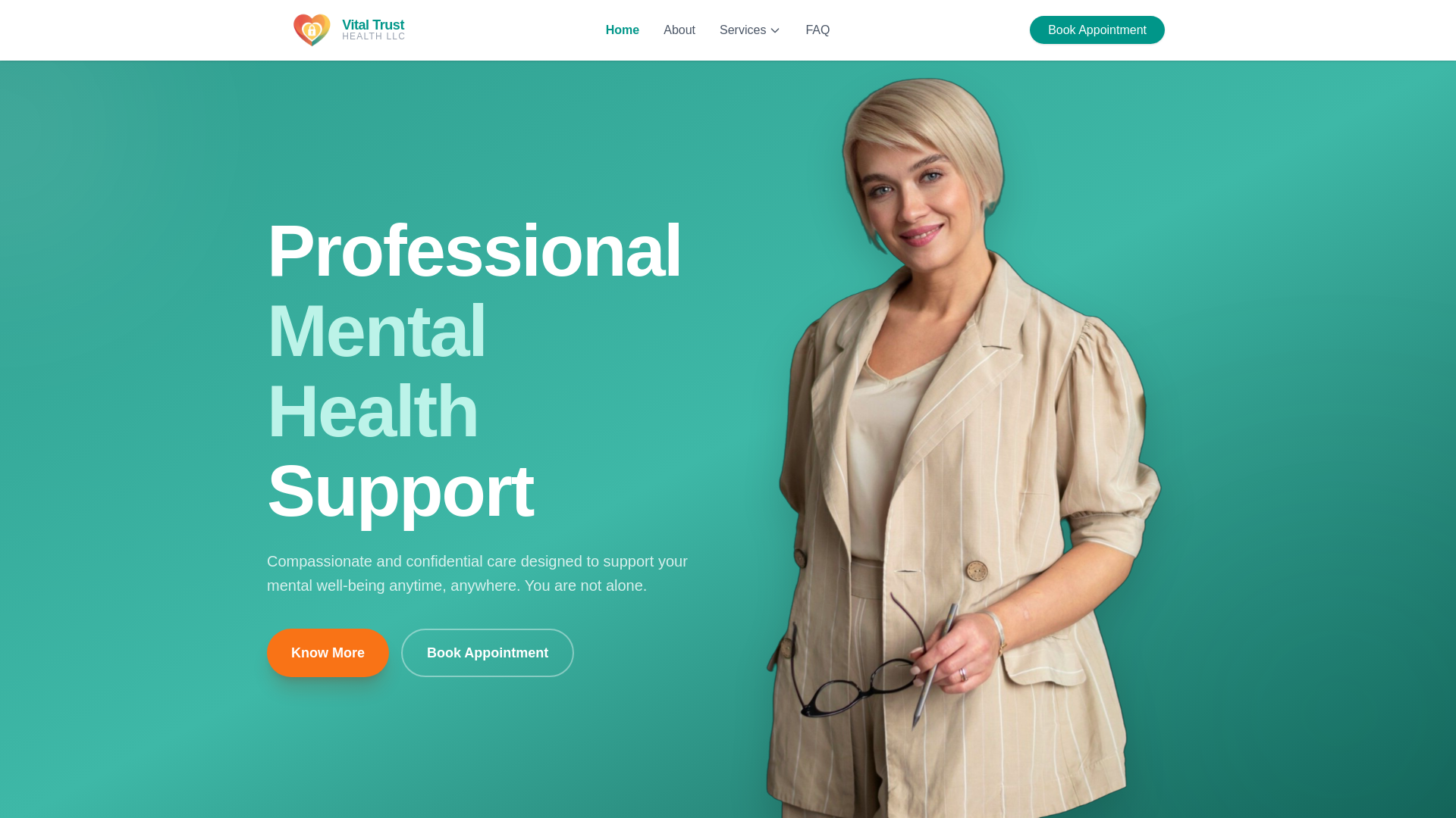 website screenshot of https://vitaltrusth.com/