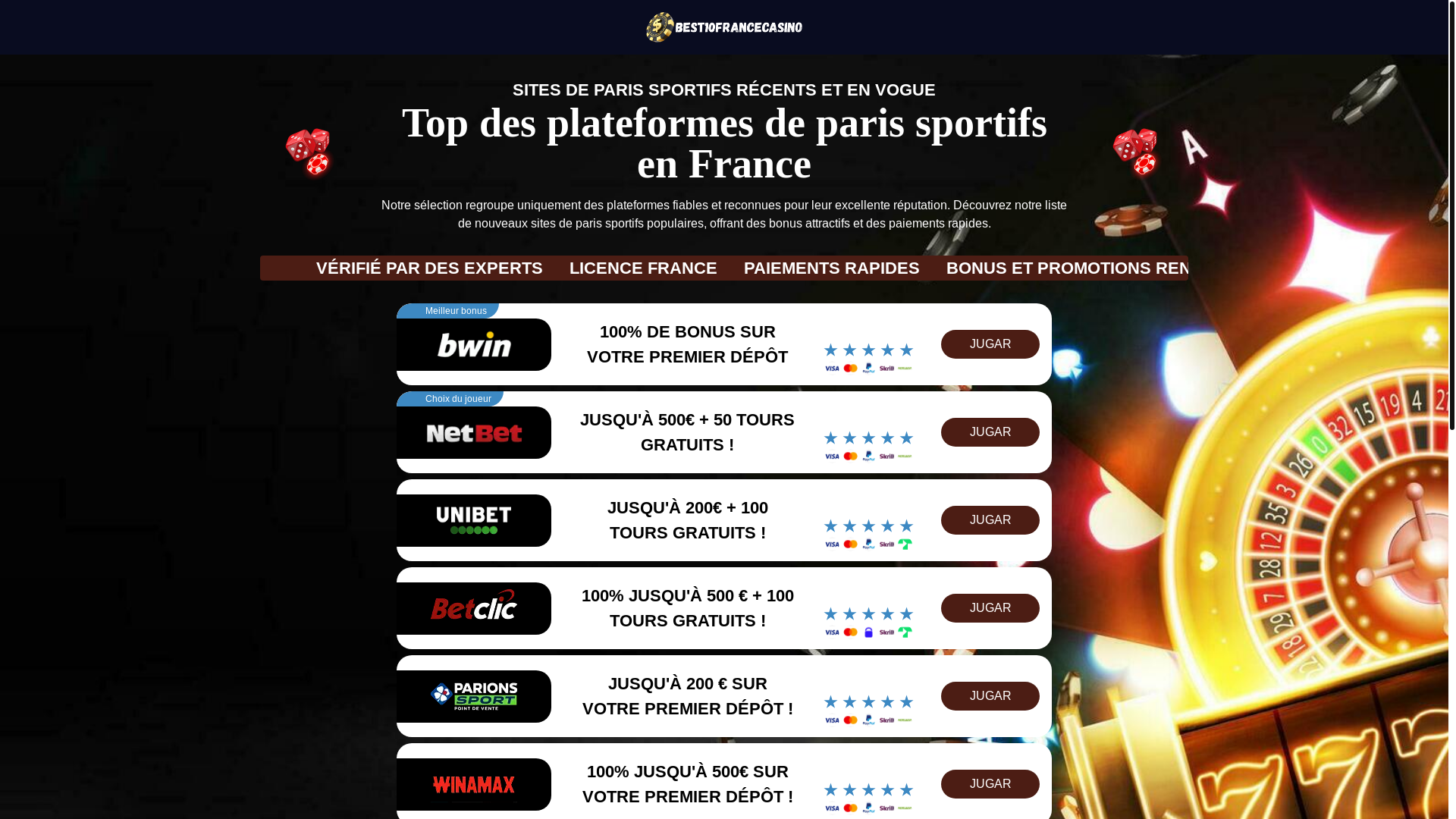 website screenshot of https://best10francecasino.org/