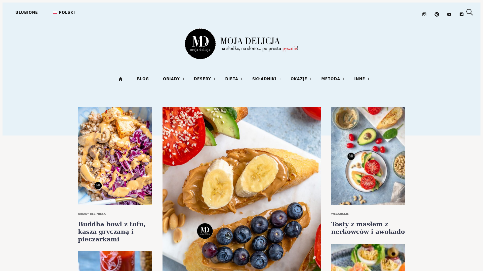 website screenshot of https://mojadelicja.pl