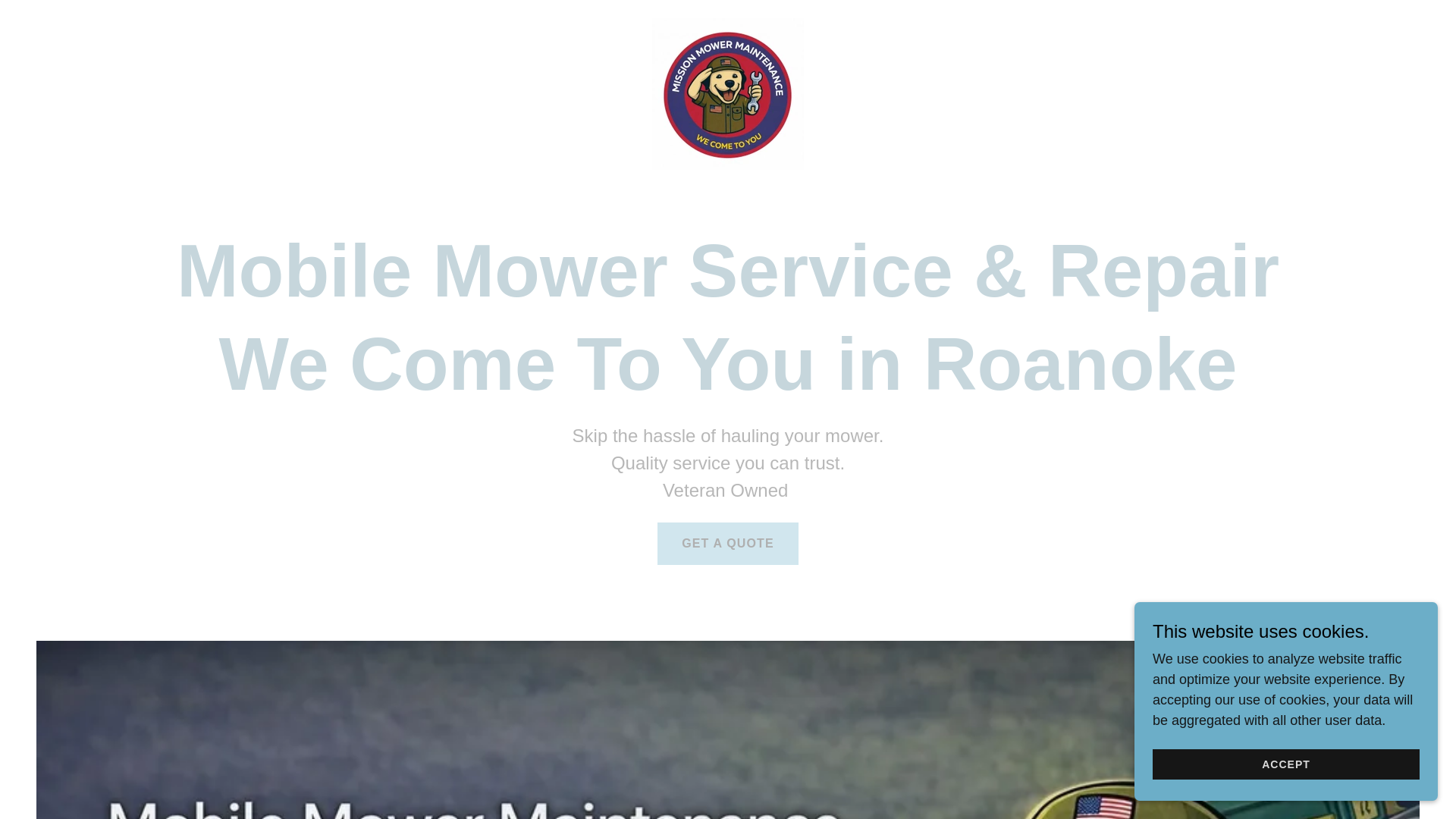 website screenshot of https://missionmowermaintenance.com/