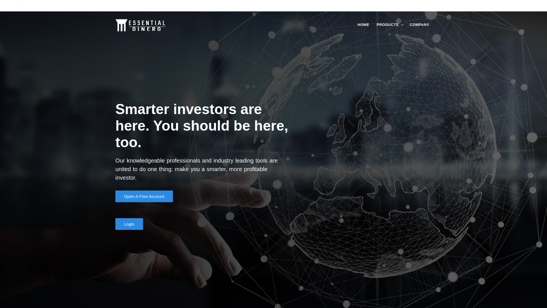 website screenshot of https://essential-dinero.live/