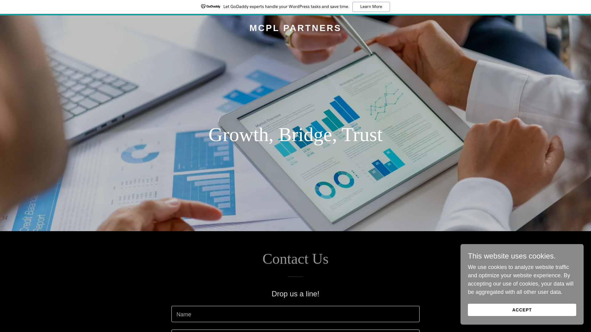 website screenshot of https://mcplpartners.com/