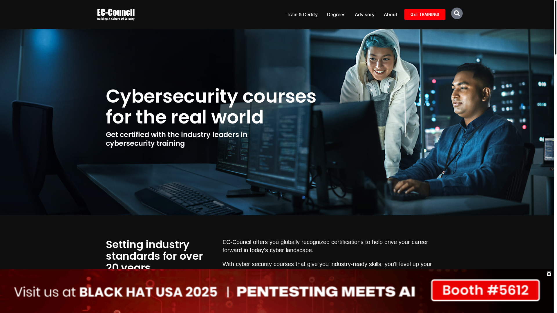 website screenshot of https://eccouncil.org