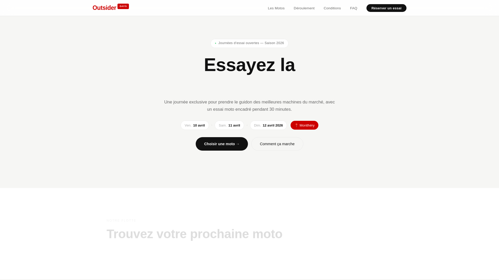 website screenshot of https://outsiderdays.fr