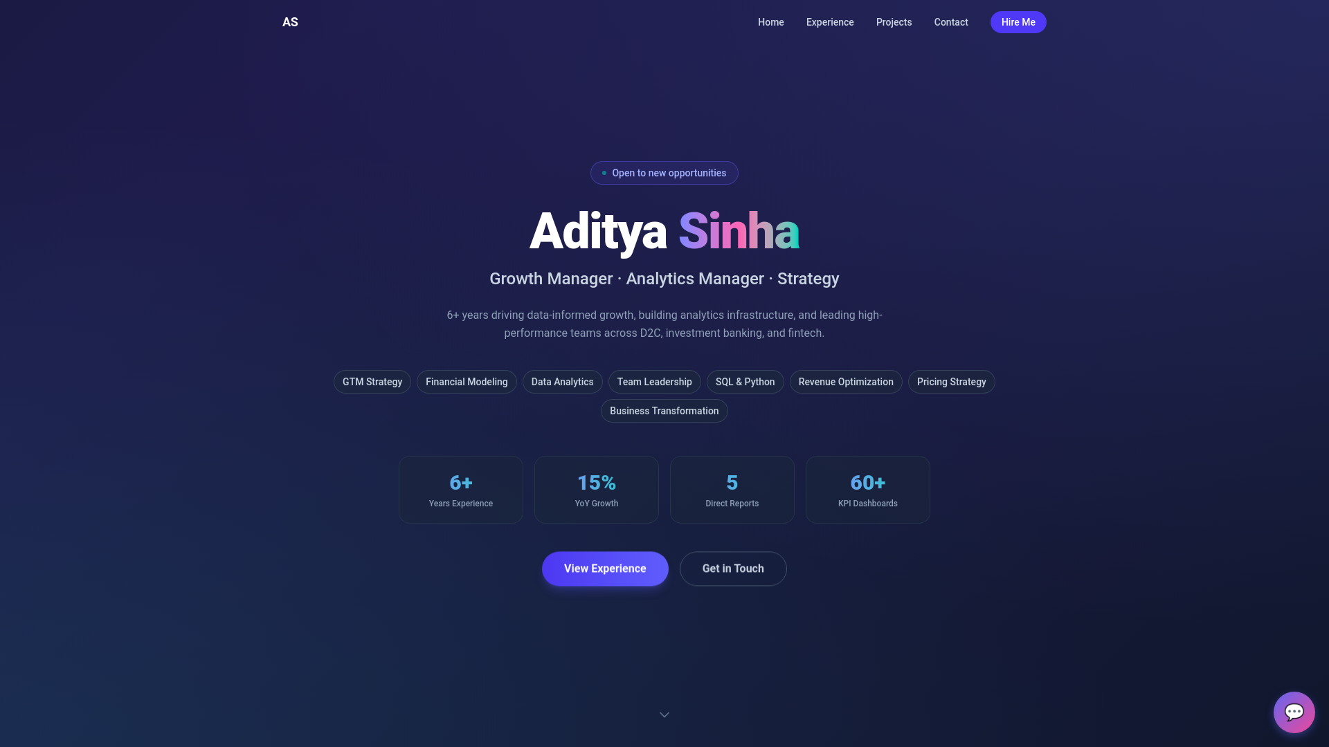 website screenshot of https://adityasinha.xyz/