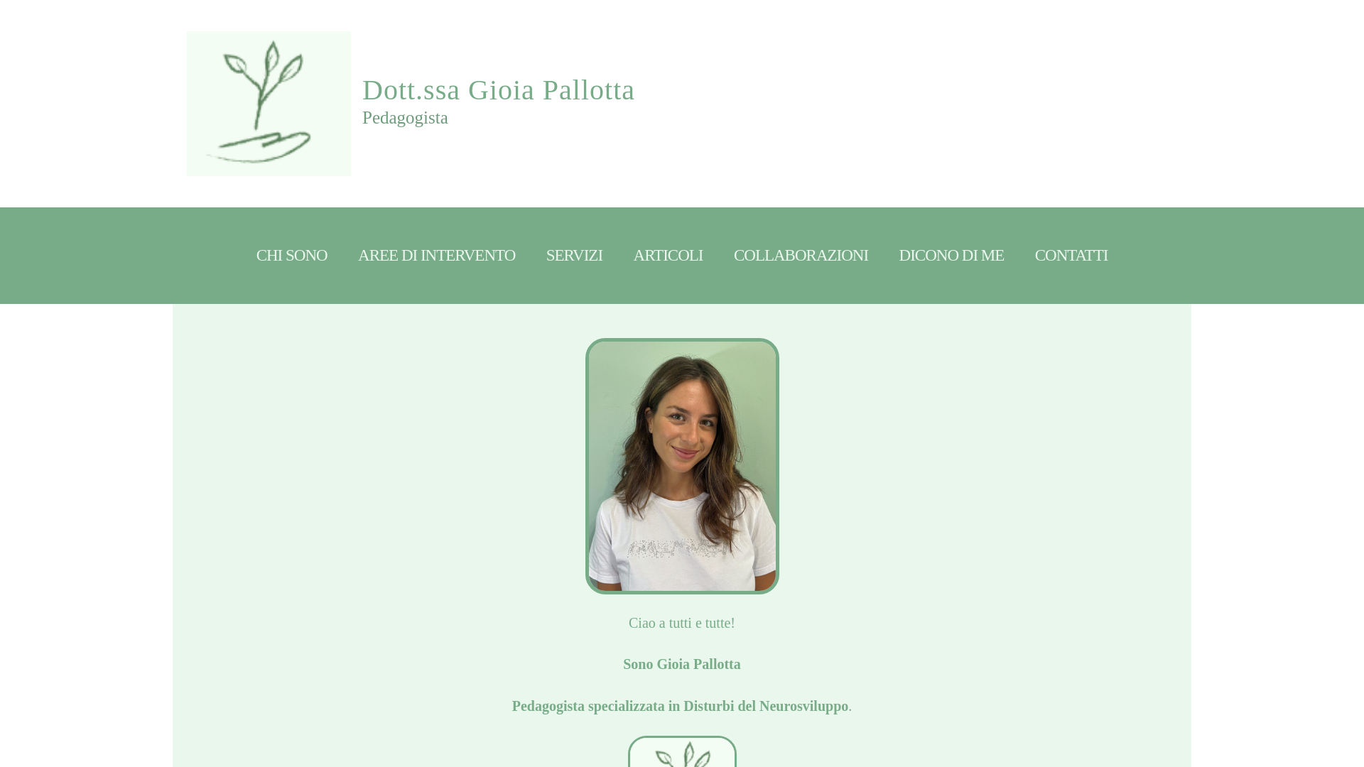 website screenshot of https://gioiapallottapedagogista.it