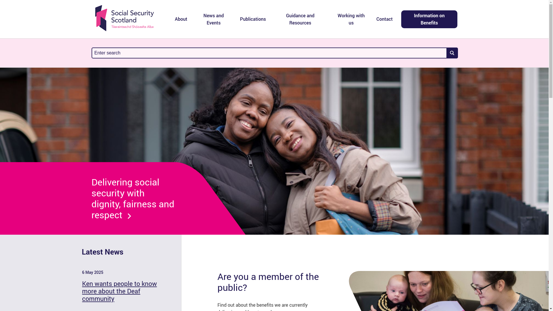 website screenshot of https://socialsecurity.gov.scot/