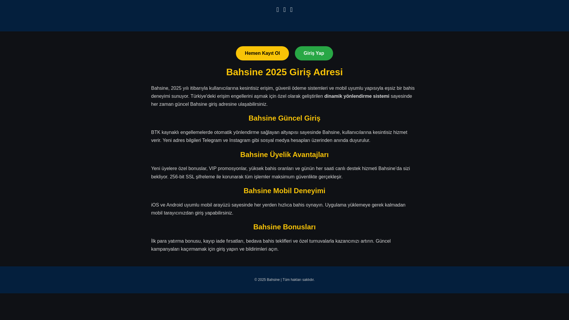 website screenshot of https://bahsine-gercekgiris.com/