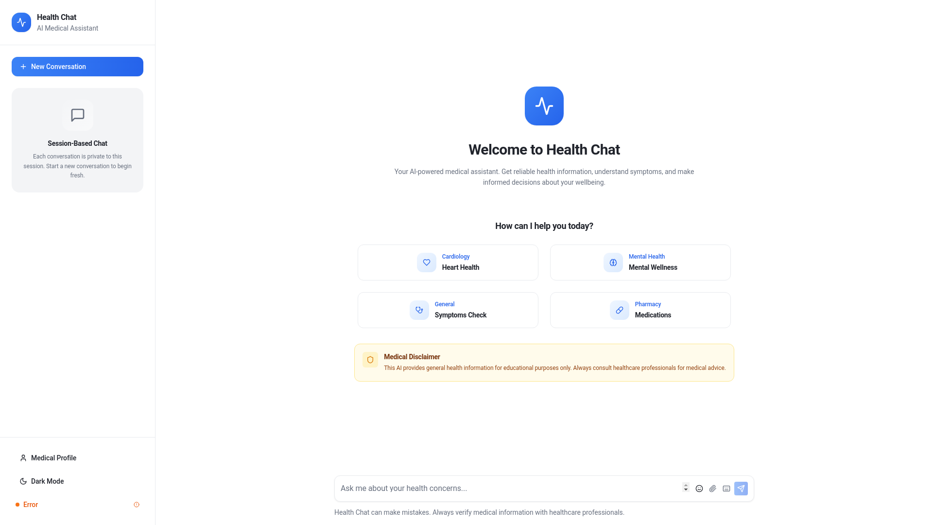 website screenshot of https://unicure-chat.pages.dev/