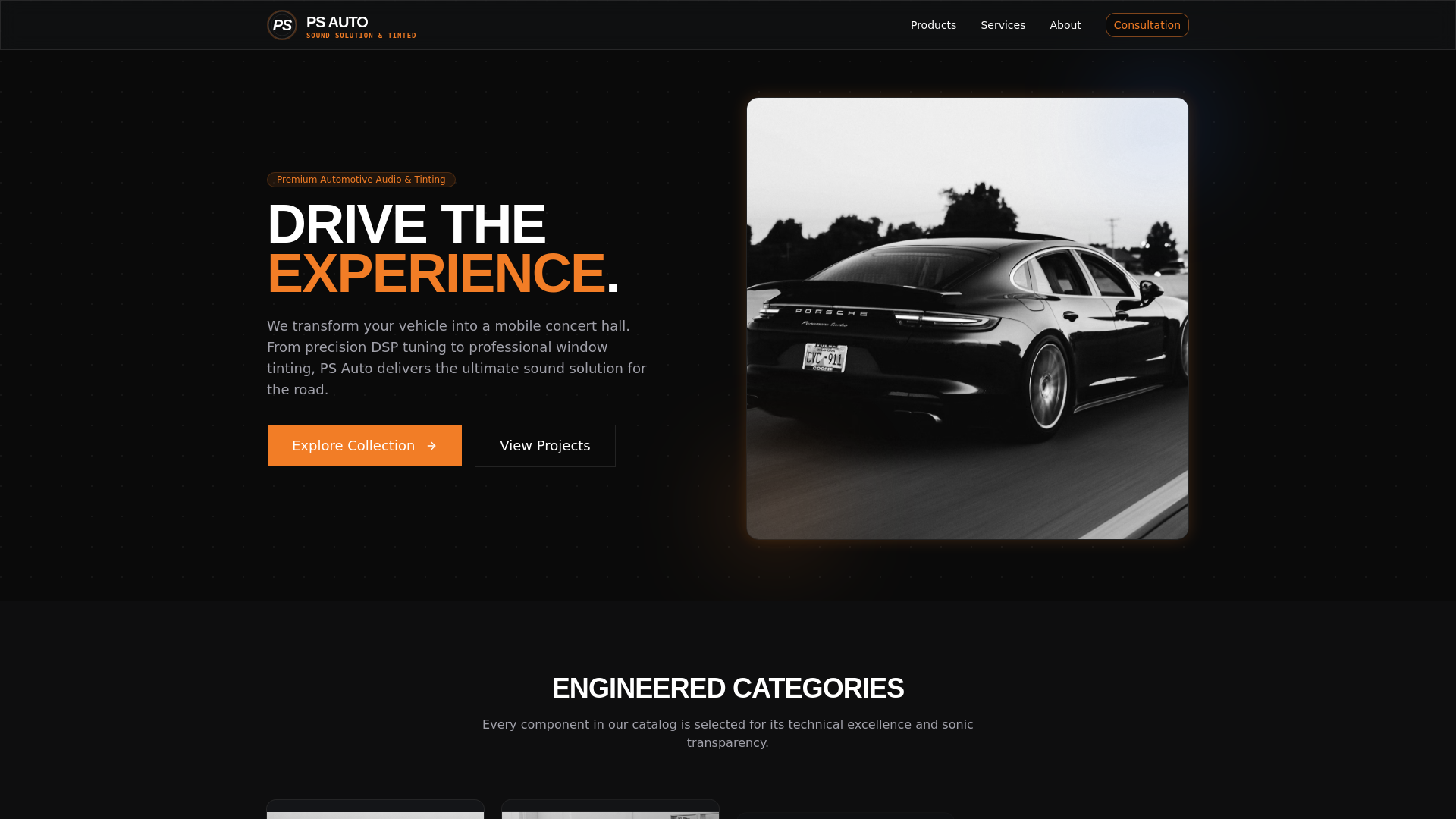 website screenshot of https://psautosound.pages.dev/
