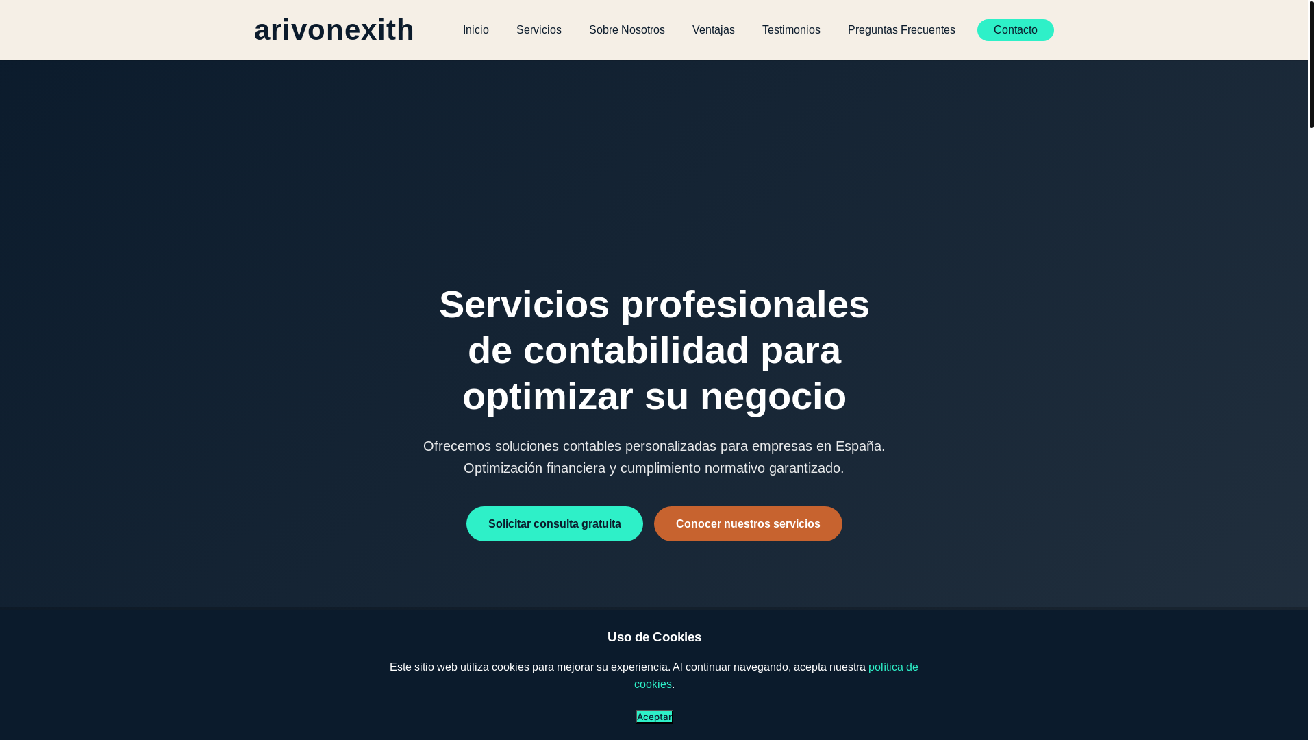 website screenshot of https://arivonexith.com/
