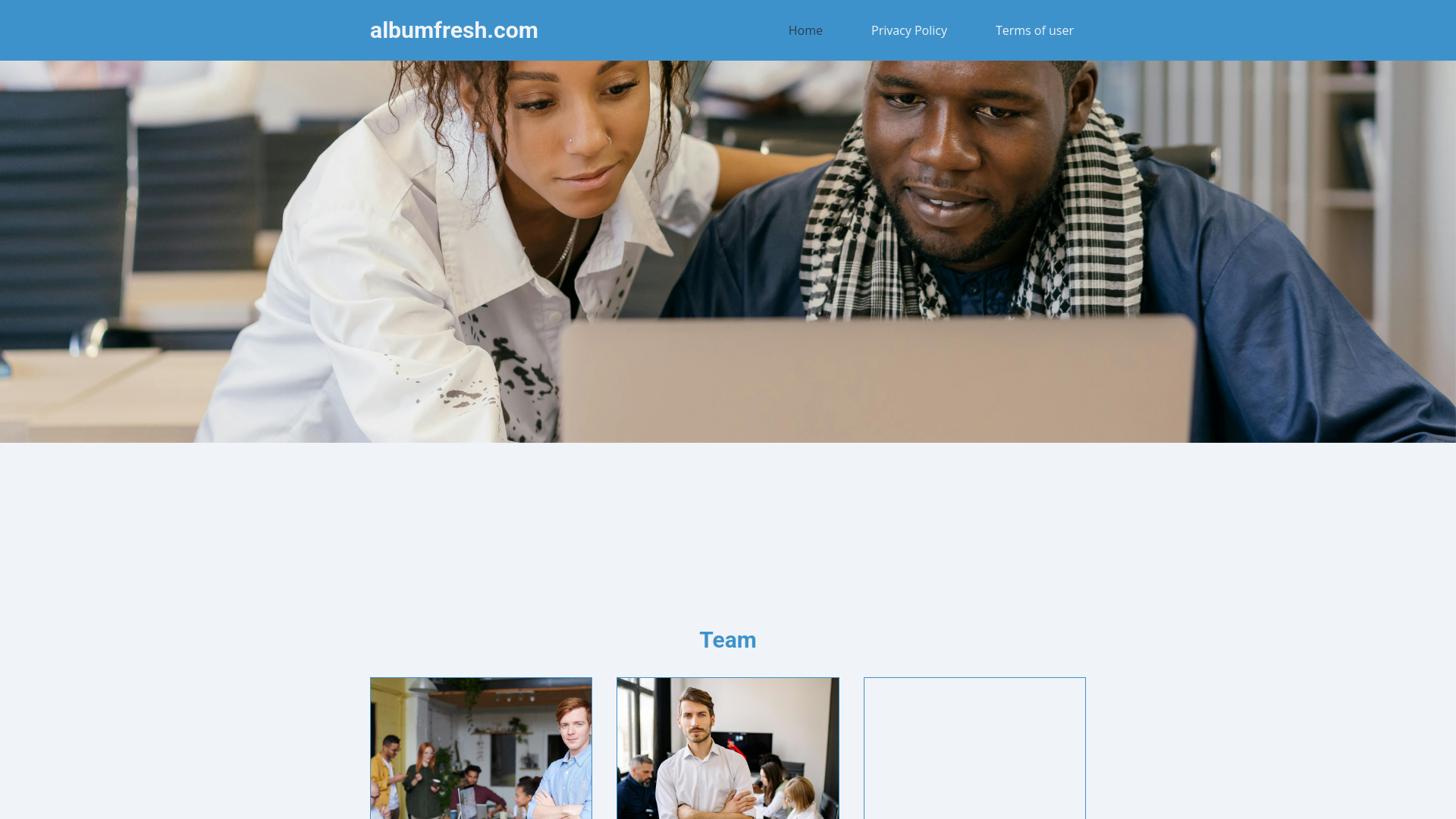 website screenshot of https://albumfresh.com