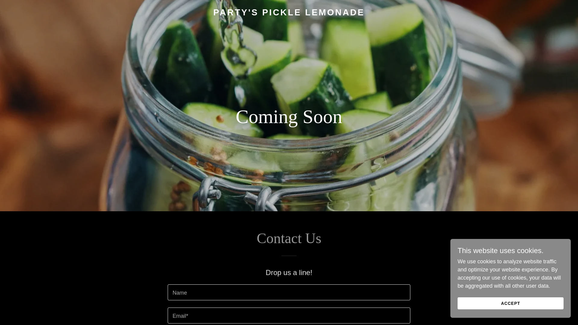 website screenshot of https://partyspicklelemonade.com/