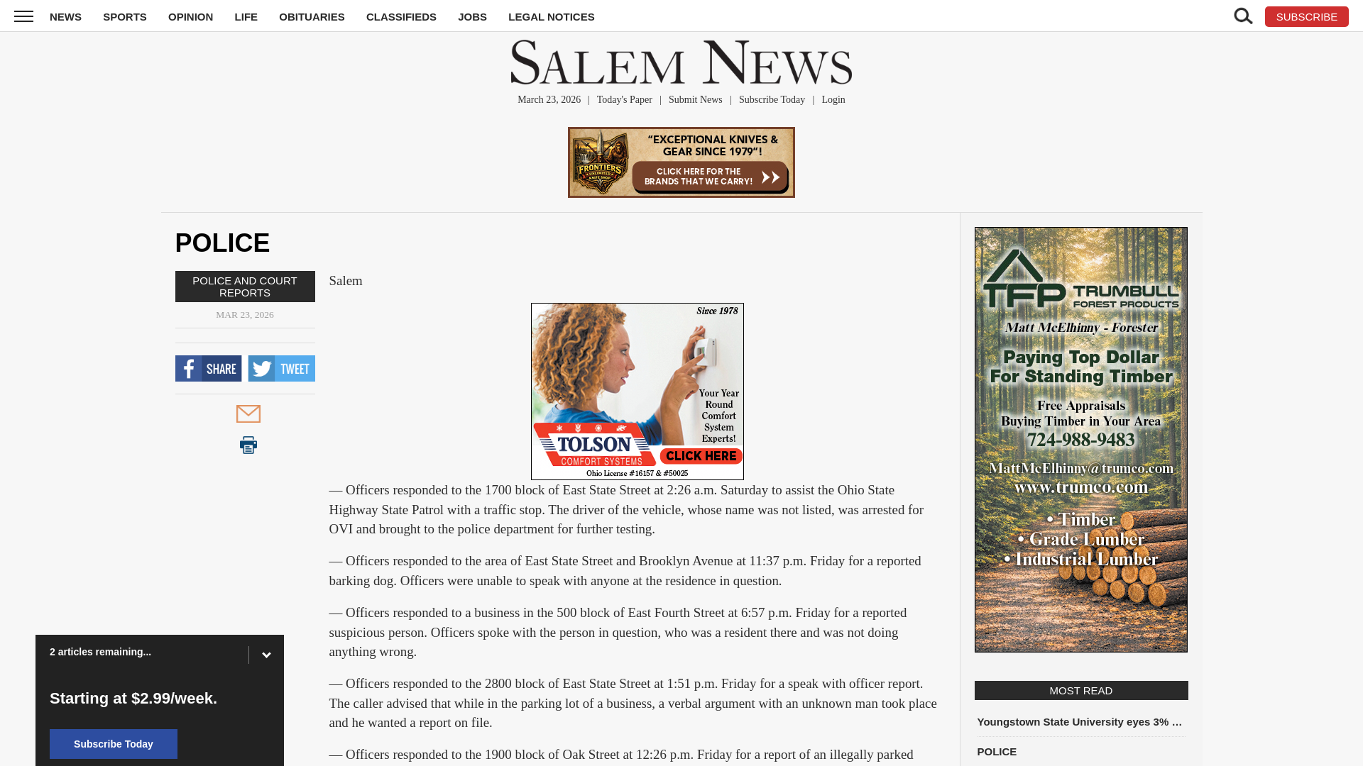 website screenshot of https://www.salemnews.net/news/police-and-court-reports/2026/03/police-500/