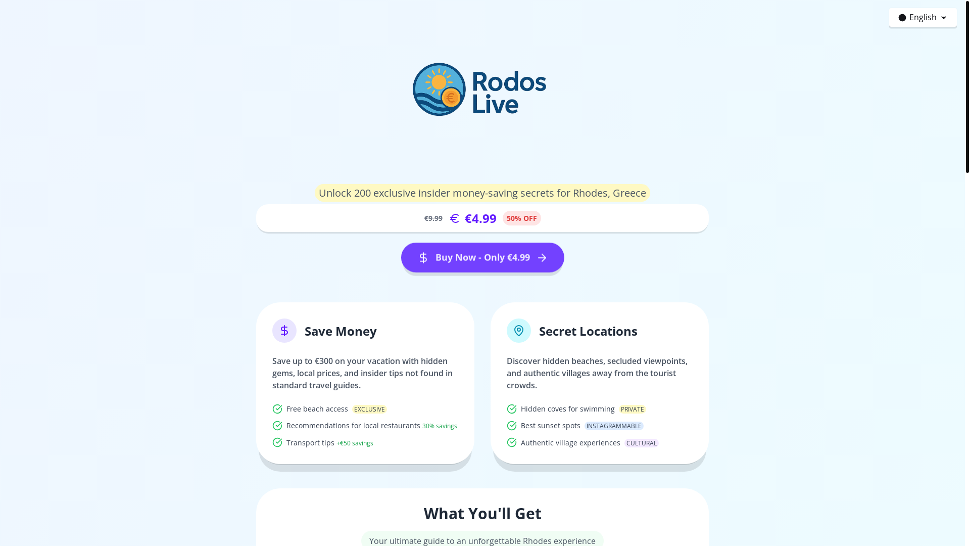 website screenshot of https://rodoslive.gr/