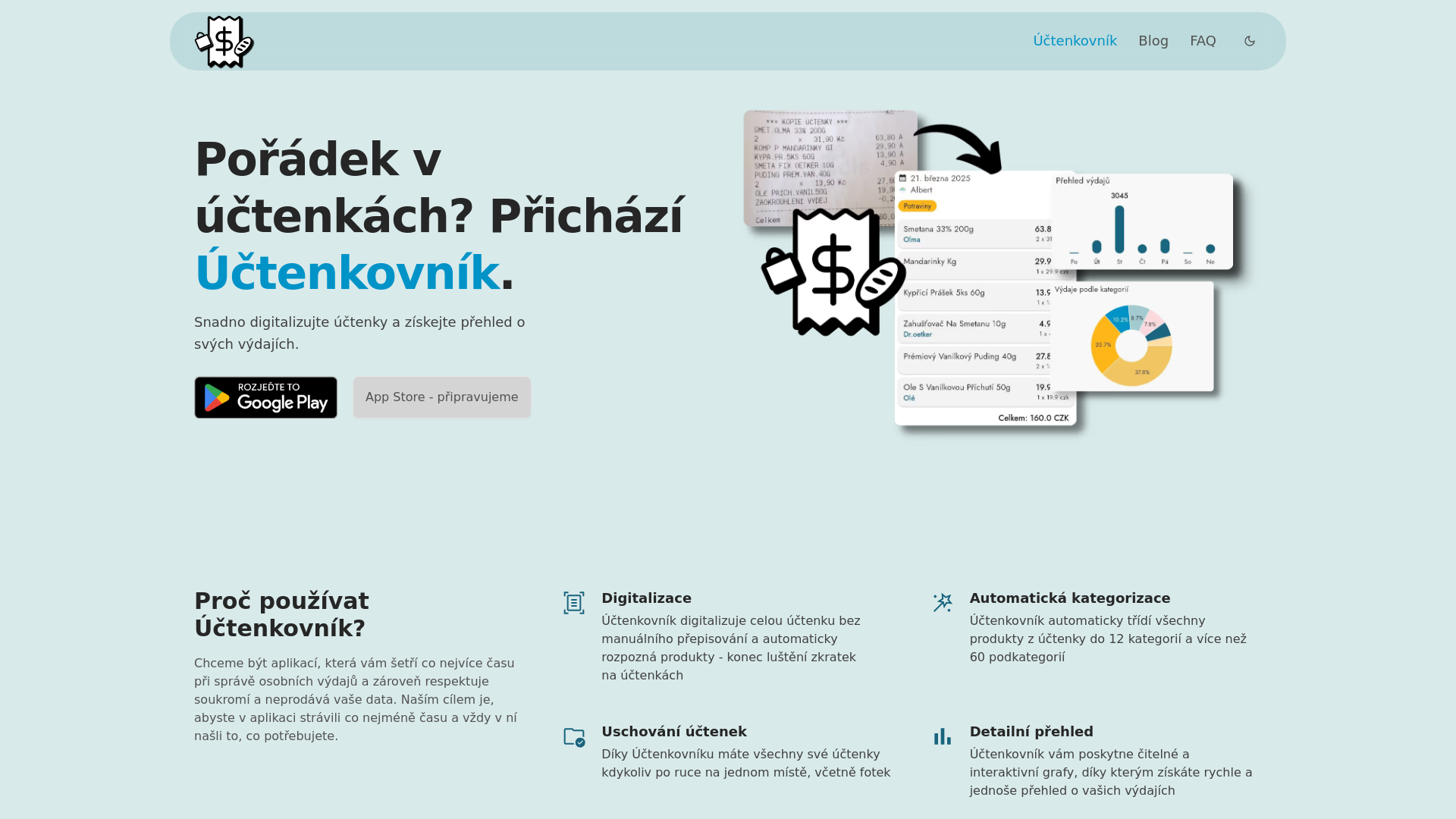 website screenshot of https://uctenkovnik-web.pages.dev/