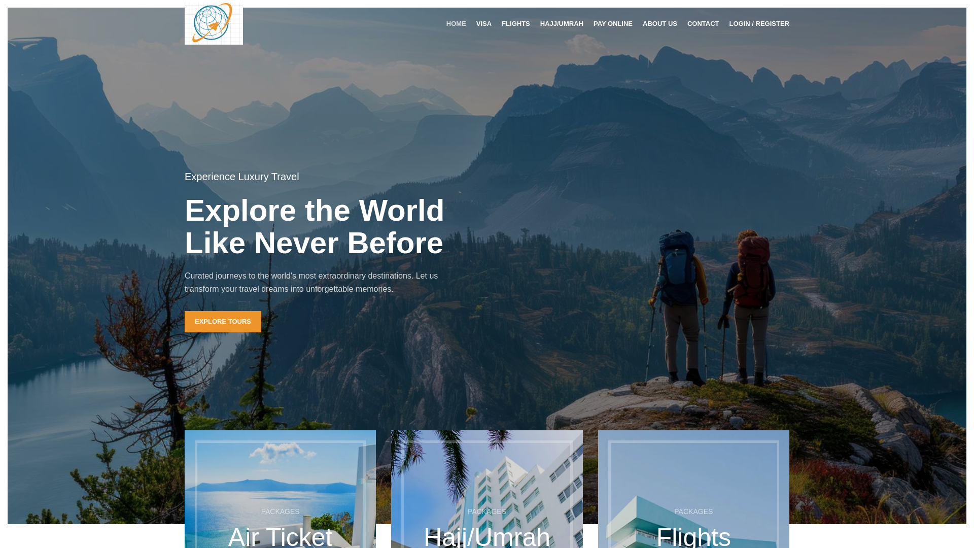 website screenshot of https://khantravelservicebd.com/