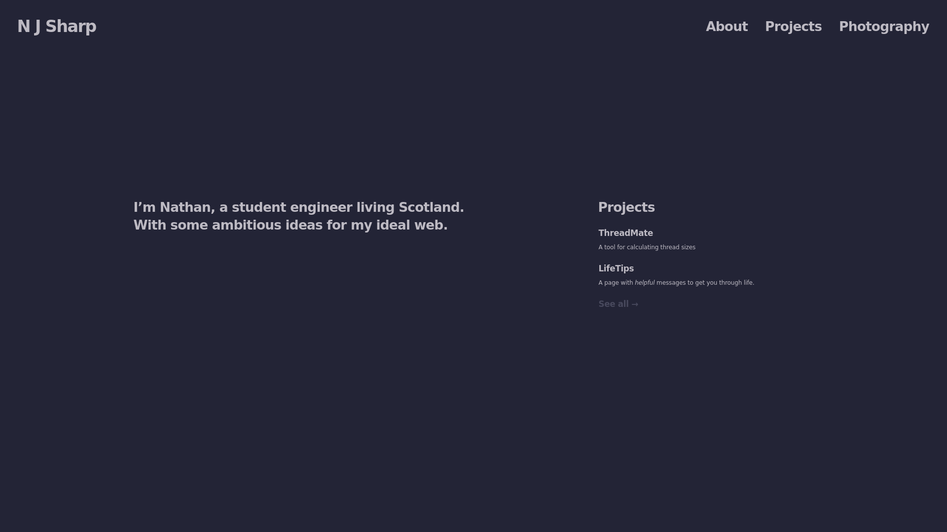website screenshot of https://njsharp.pages.dev/