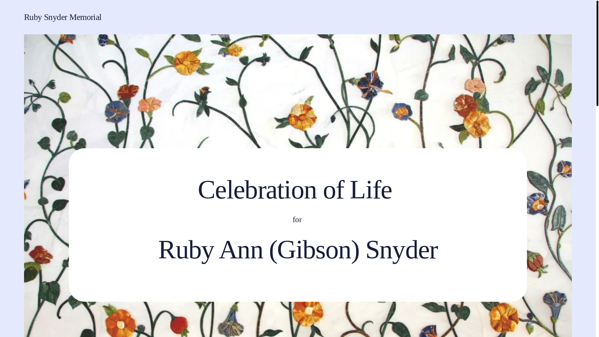 website screenshot of https://rubyannsnydermemorial.org/