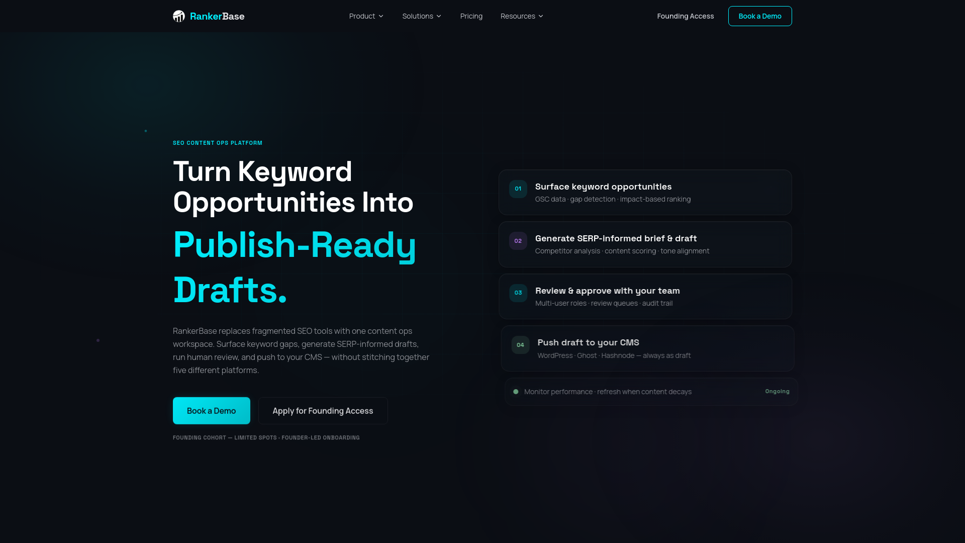 website screenshot of https://rankerbase.com/