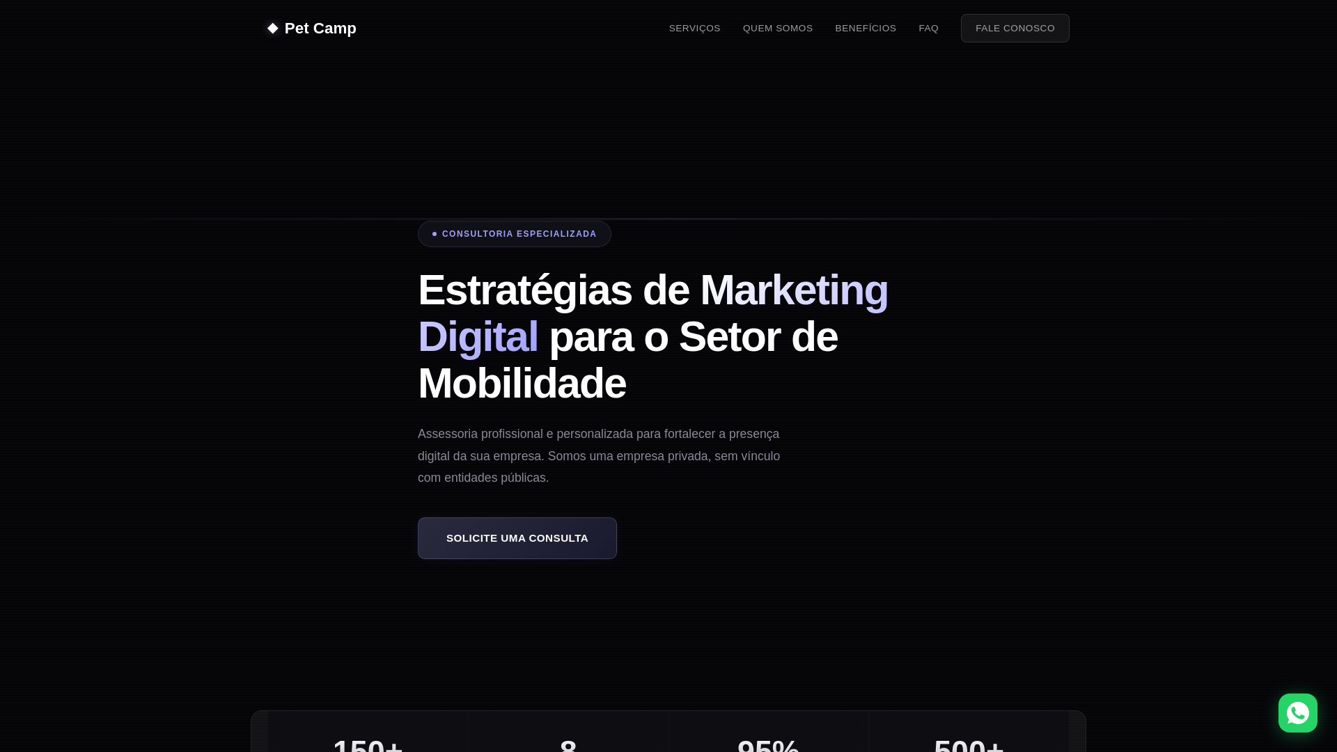 website screenshot of https://assessoriapetcamp.site/