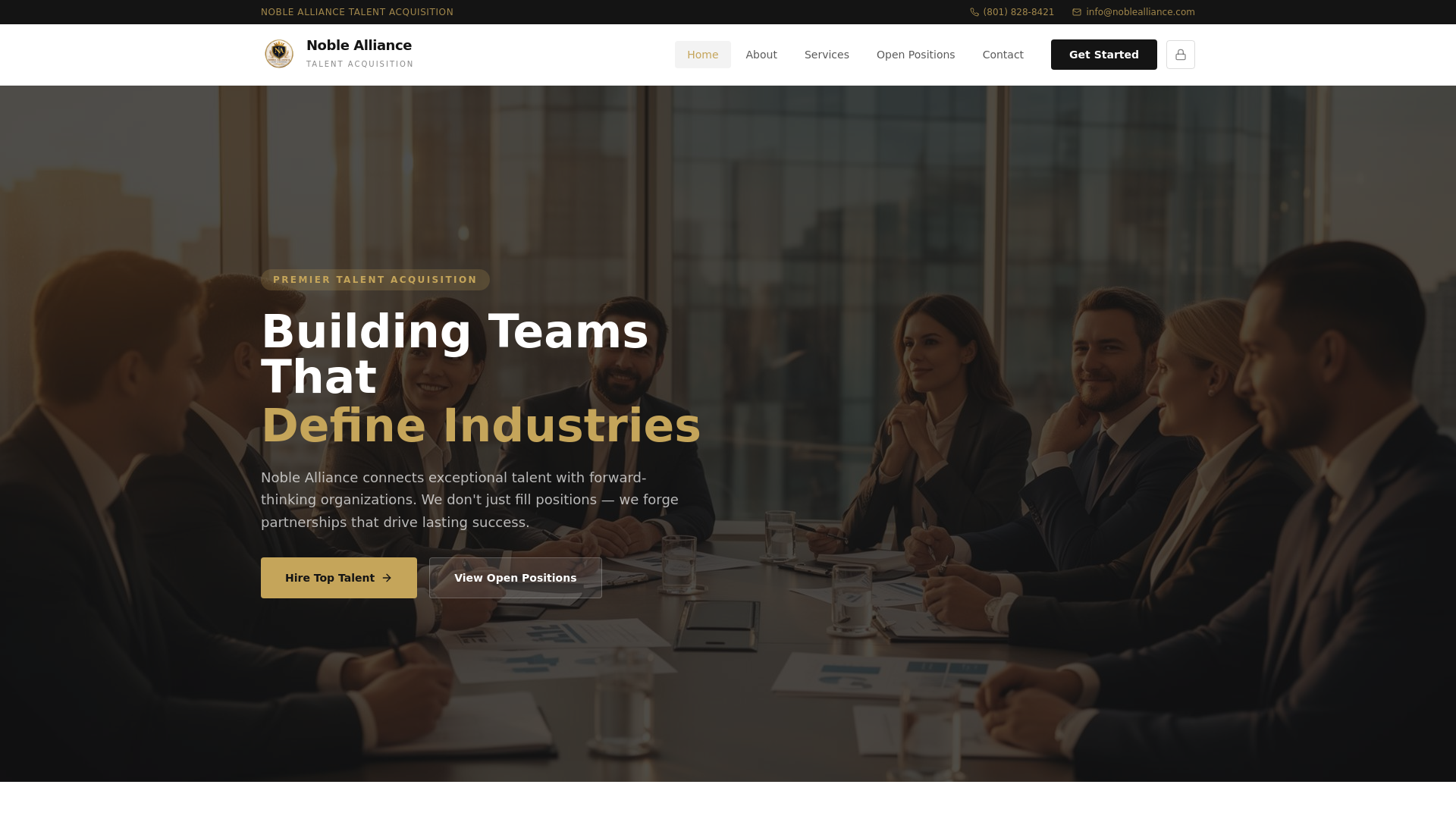 website screenshot of https://nobleaalliance.com/