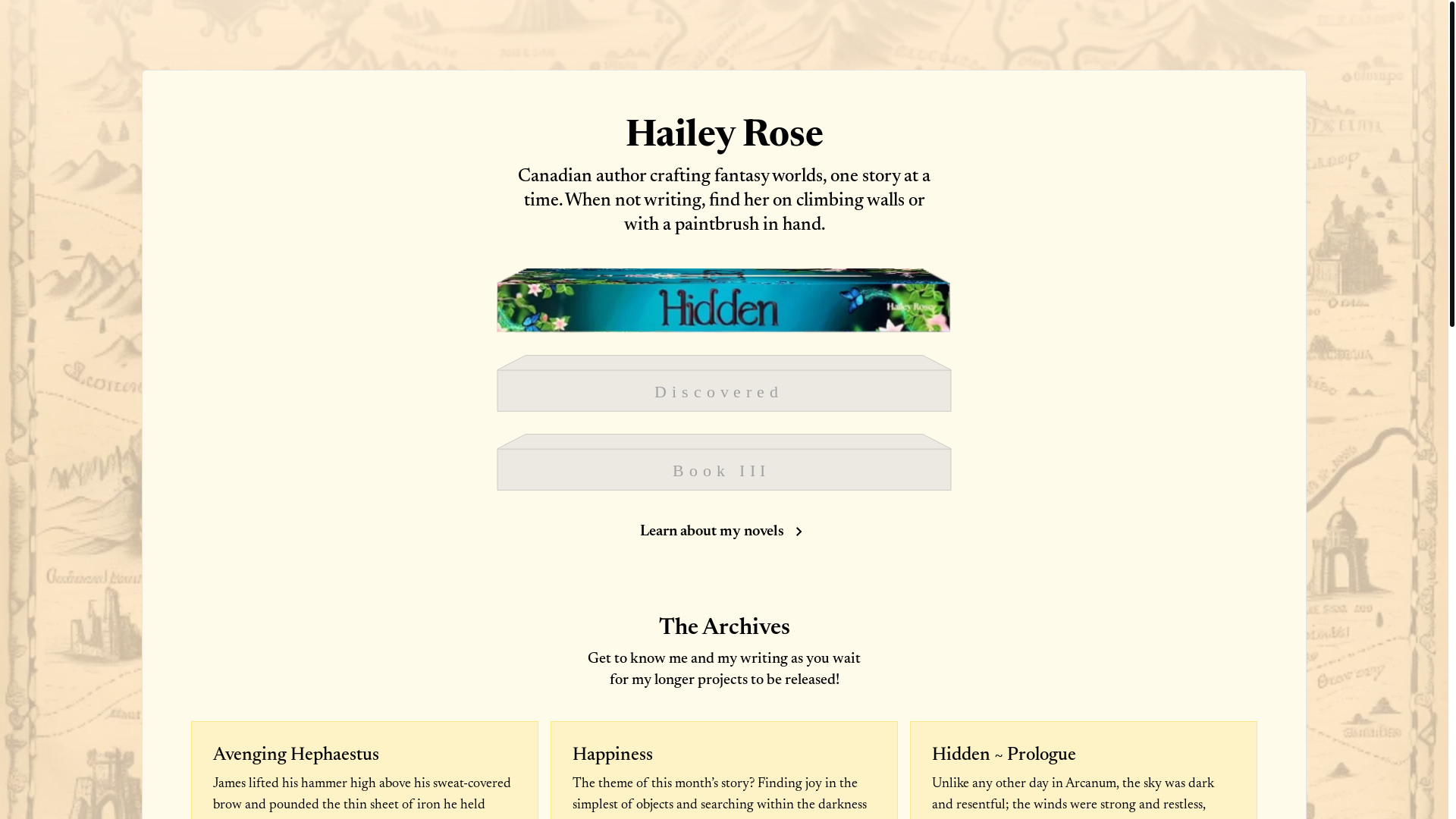 website screenshot of https://hailey-rose-website.pages.dev/