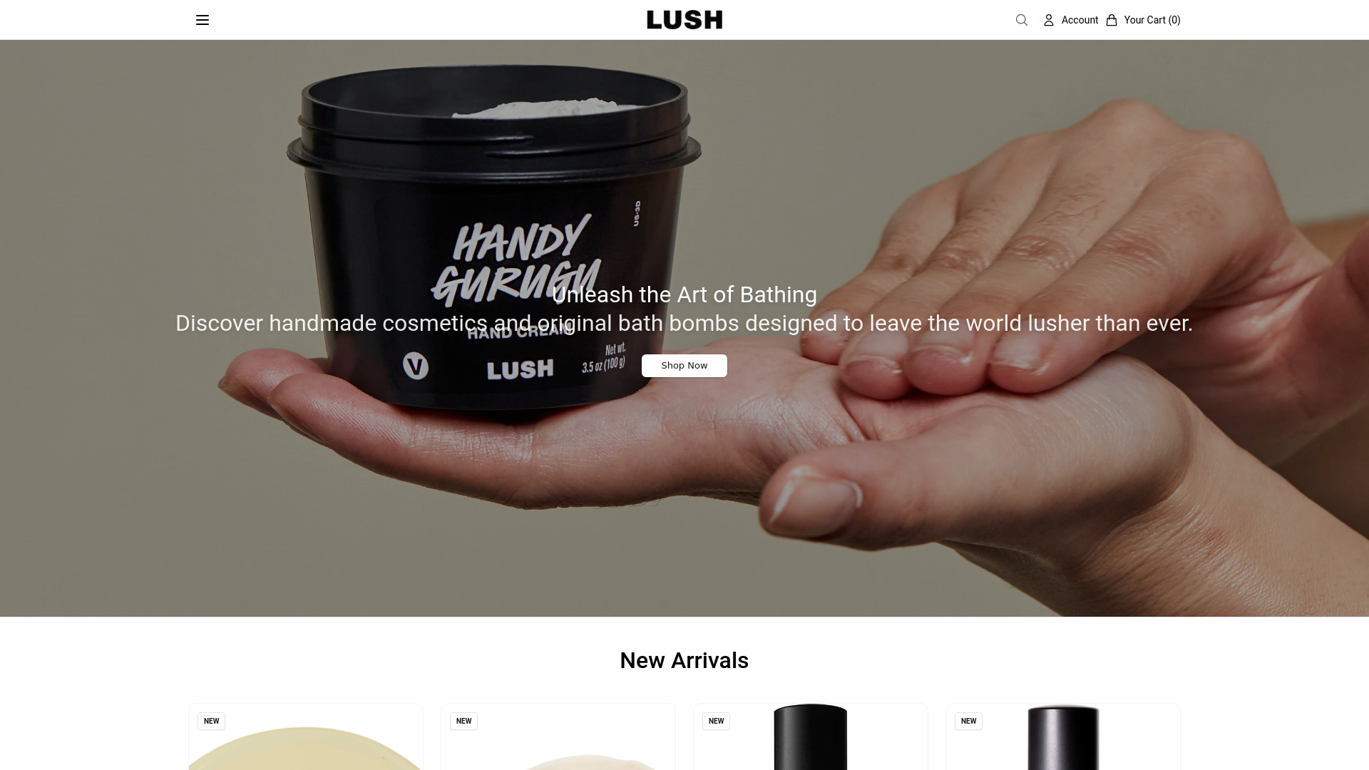 website screenshot of https://lushsaudiarabia.shop/
