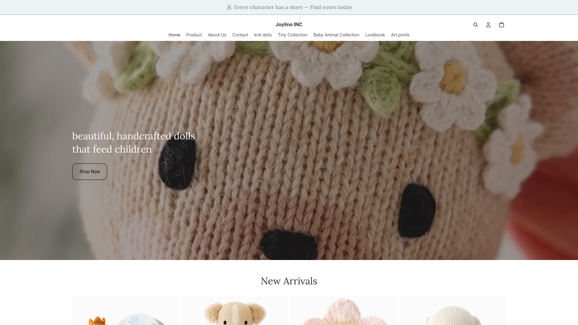 website screenshot of https://joylino.life/